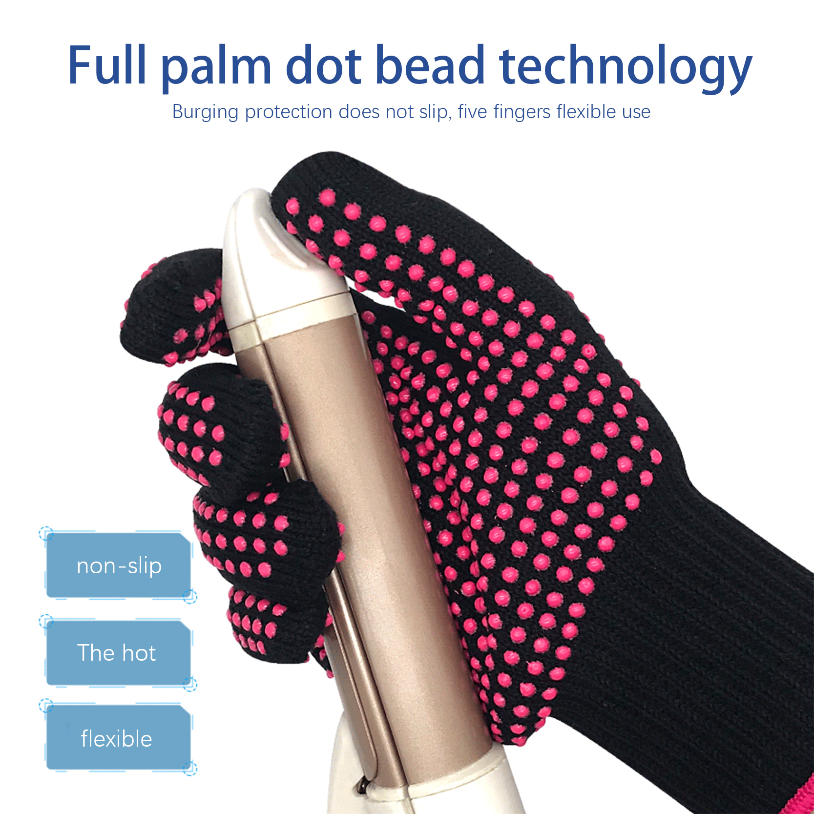OEM/ODM China Cotton Palm Impact Gloves - Fashion Hand Protection Daily Life Heat Resistant Gloves For Hair Styling With Pvc Dots Coated – Red Sunshine detail pictures