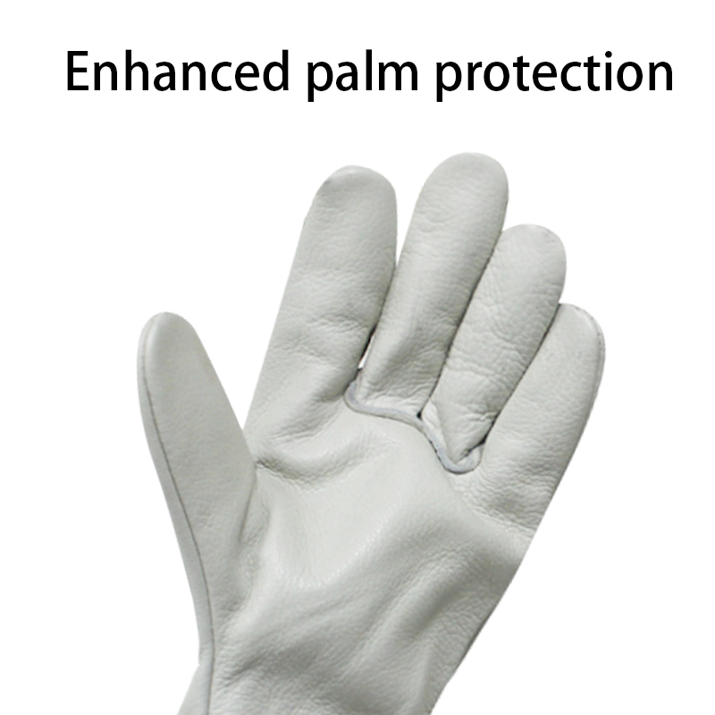 China wholesale Leather Gloves - Leather Work Gloves with Reinforced Palm for Yardwork Construction – Red Sunshine detail pictures