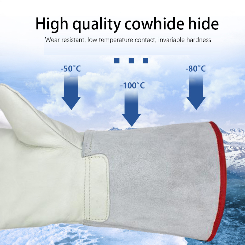 Factory wholesale Heavy Duty Leather Work Gloves - Wholesale Customization of Low Temperature Resistant Gloves Cold Storage Laboratory Anti-Liquid Nitrogen Labor Protection Anti-Freezing Gloves – Red Sunshine detail pictures