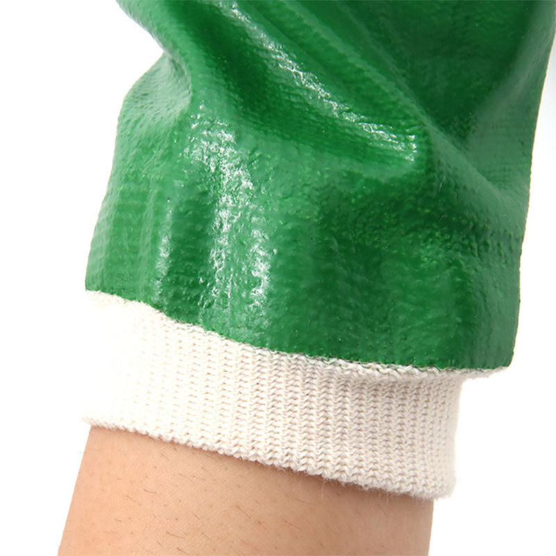 2021 China New Design Pvc Gloves Safe For Food Handling – High Quality Safety Protection Use Cotton Lining Double Dip Sandy Finish Pvc Gloves – Red Sunshine detail pictures