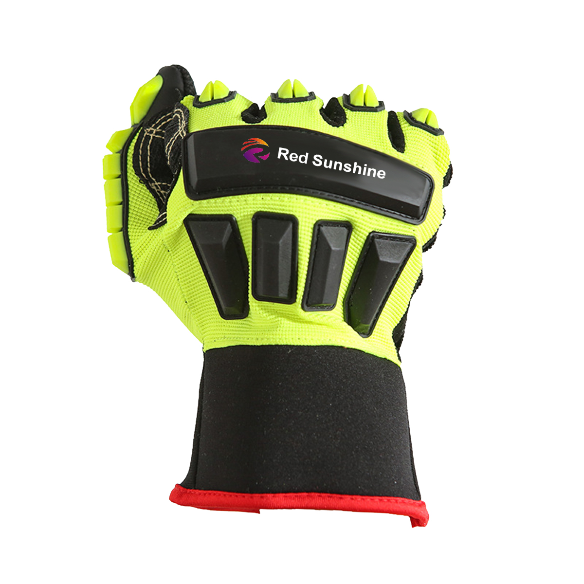 Hot New Products Cut Resistant Anti Impact Gloves - Mechanics Gloves TPR Protectors on the Back of the Hands Work Gloves – Red Sunshine detail pictures