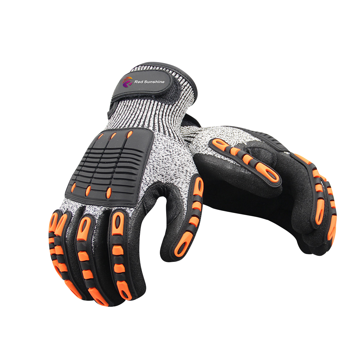 China Cheap price Anti Cut Gloves Level 3 - High impact TPR knuckle protect anti vibration mechanical gloves – Red Sunshine detail pictures