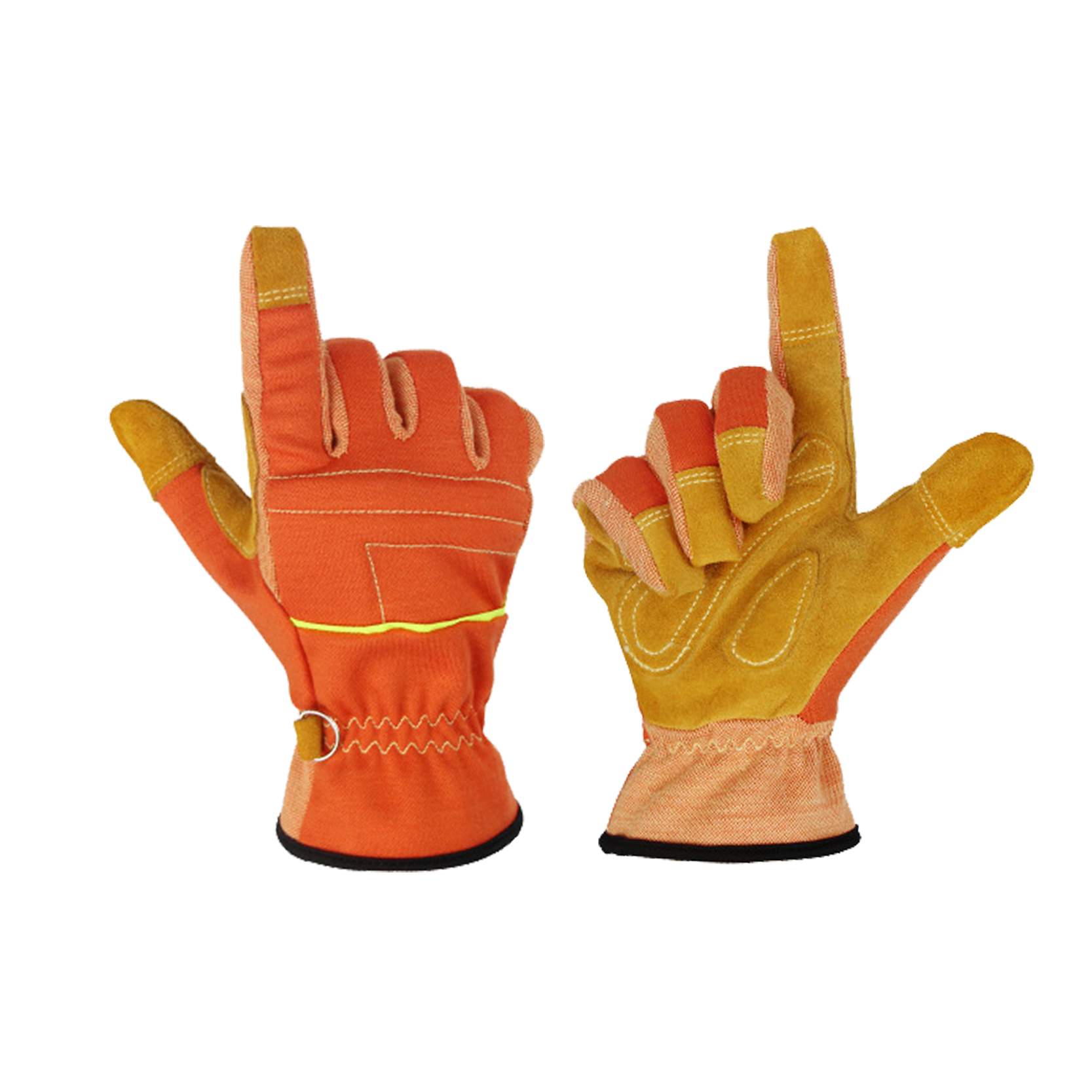 OEM/ODM China Yellow Leather Gloves - General Utility Work Gloves, Men Women Leather Gardening Welding Gloves Thickened Fire Rescue Gloves – Red Sunshine detail pictures