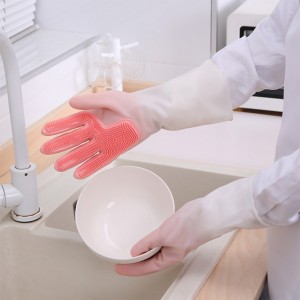 Home Silicone Washing Cleaning Gloves Gardening Kitchen Dish Food Grade Household Cleaning Dishwashing Gloves