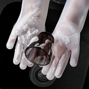 Food Grade Silicone Cleaning Brush Gloves Multifunction Dishwashing For Kitchen Household Washing