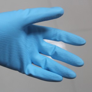 PVC Dishwashing Cleaning Gloves, Skin-Friendly, Reusable Kitchen Gloves with Cotton Flocked Liner, Non-Slip
