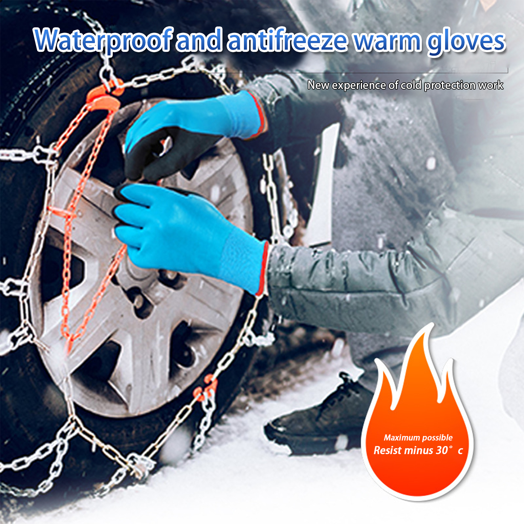 High definition Nitrile Coated Gloves Home Depot - Cold Weather Outdoor Work Gloves, Winter Driving Gloves, Micro-Foam Latex Double Coated Protective Gloves – Red Sunshine detail pictures