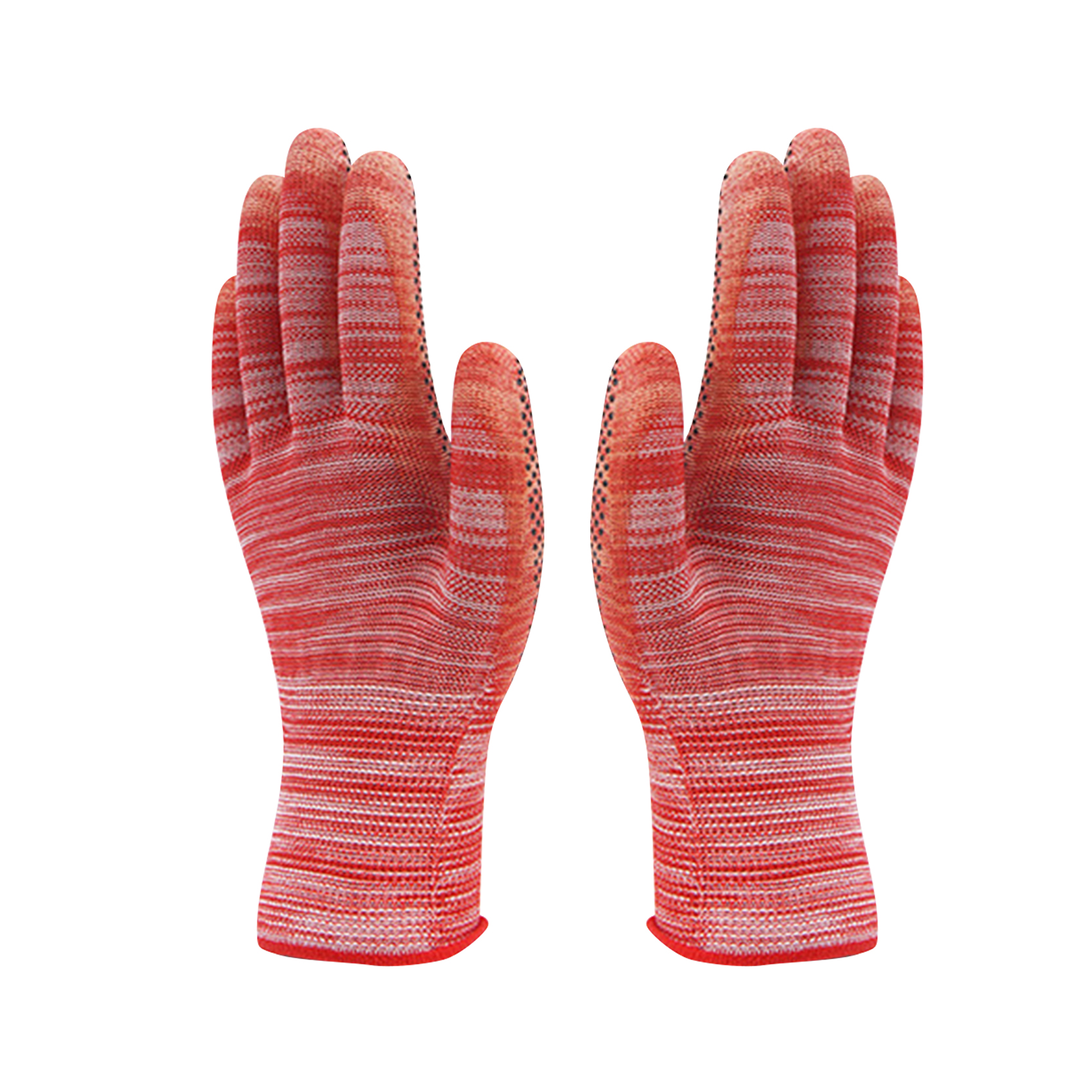 Good quality Rubber Coated Insulated Gloves - High Quality Non Slip Wear Resistant Nylon Pvc Dots Black Pu Nylon Gloves – Red Sunshine detail pictures