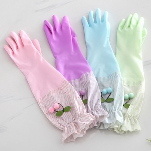 Factory Custom Winter Thickening Warmth Waterproof Kitchen Cleaning Rubber Dishwashing Gloves