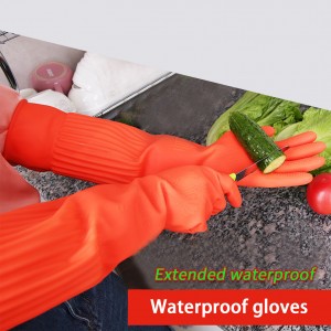 Factory Wholesale Kitchenware Good Quality Rubber Gloves 45cm Long Waterproof Latex Gloves Household Gloves for General Use