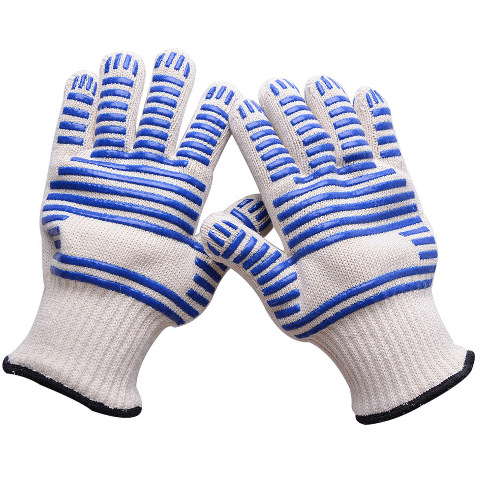 2021 wholesale price Cotton Work Gloves - Knit Gloves with Blue Blocks on Two Sides Pvc Dots Knitted Cotton Polyester Gloves for General Purpose – Red Sunshine detail pictures