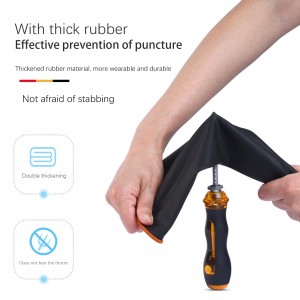 Heavy Duty Waterproof Black Rubber Industrial Work Gloves Chemical Resistant Latex Gloves