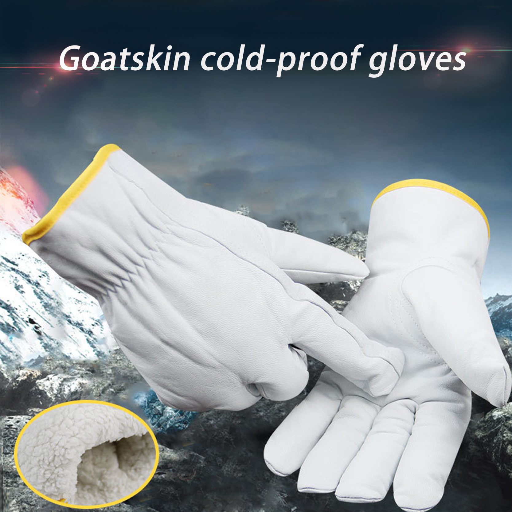 2021 High quality Long Leather Gloves - Cold Weather Leather Gloves with Fleece Lining – Red Sunshine detail pictures