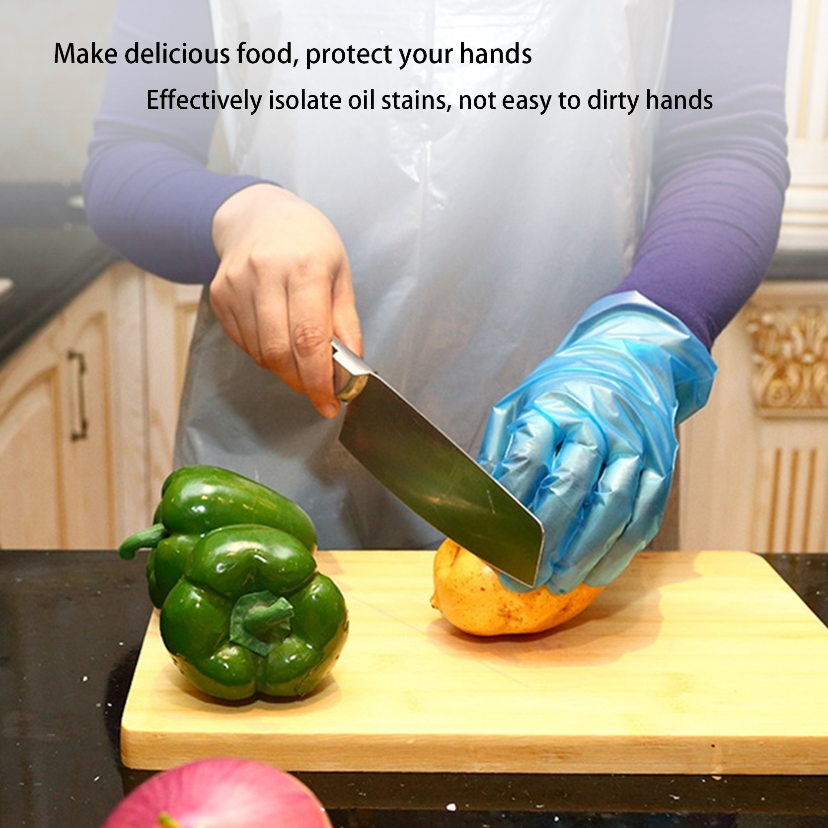 Chinese Professional Disposable Hand Gloves - Basic Disposable Plastic TPE Gloves,for Food Handling,Textured Powder Free Latex Free Non Sterile Disposable Gloves – Red Sunshine detail pictures