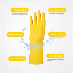 Reusable Latex Household Gloves, Rubber Dishwashing gloves, Extra Thickness, Long Sleeves, Kitchen Cleaning, Working