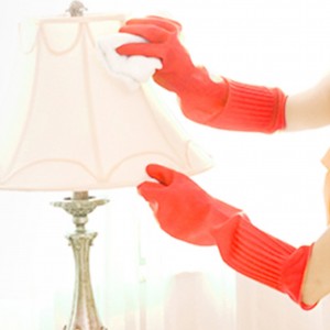 Wholesale 58cm Red Extra Long Latex Household Gloves Reusable Waterproof Household Dishwashing Cleaning Rubber Gloves, Non-Slip Kitchen Glove