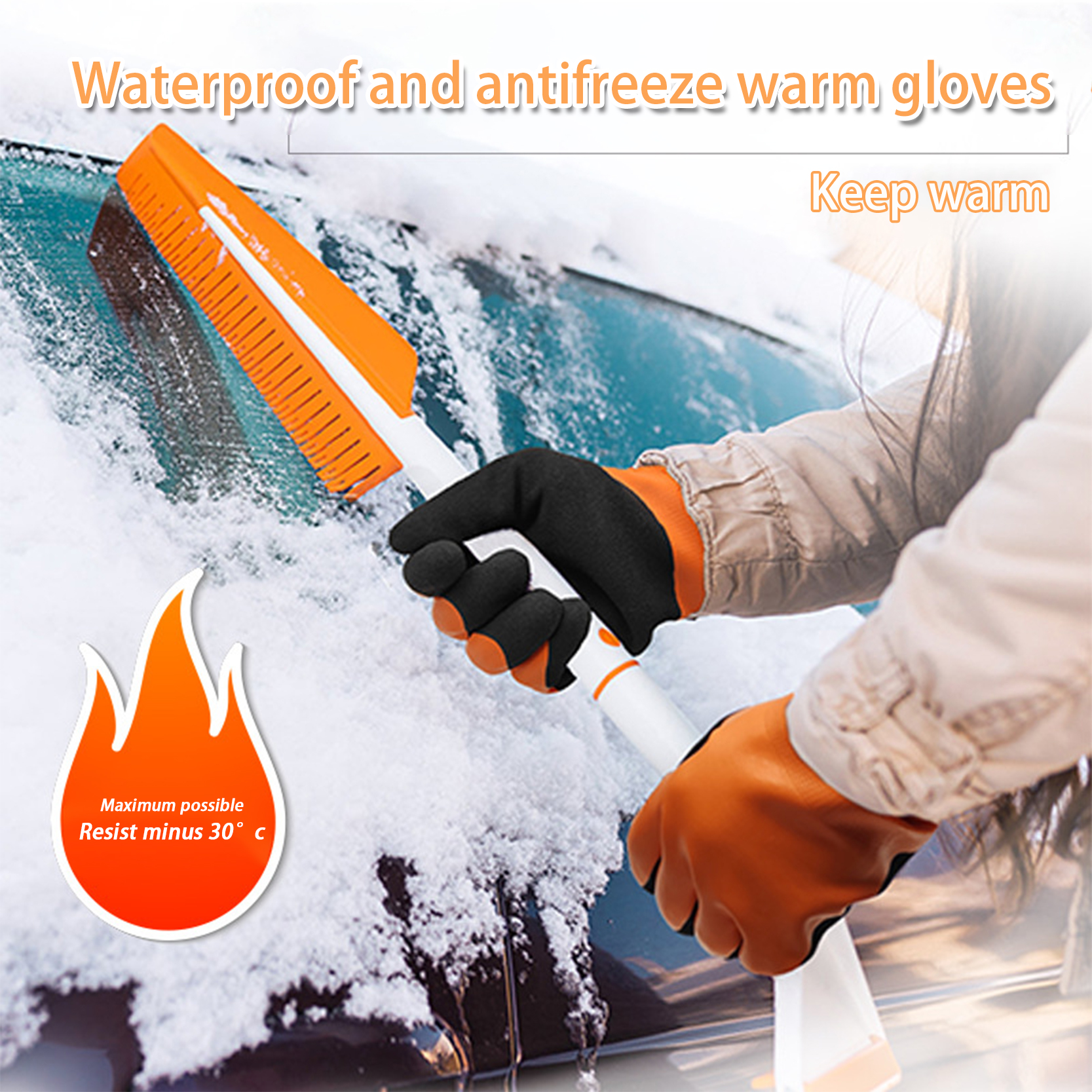 High definition Nitrile Coated Gloves Home Depot - Cold Weather Outdoor Work Gloves, Winter Driving Gloves, Micro-Foam Latex Double Coated Protective Gloves – Red Sunshine detail pictures