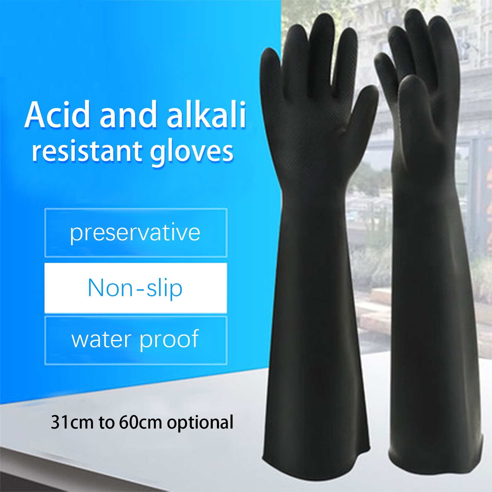 Cheap price Extra Long Household Rubber Gloves - Chemical Resistant Natural Rubber Diamond Grip Gloves – Red Sunshine detail pictures