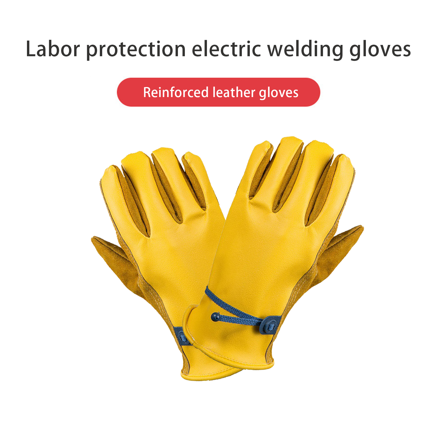 Best quality Goatskin Leather Gloves - Custom Leather Work Gloves Cowhide Gloves Gardening Flower Trimming Motorcycle Driving Safety Welding Gloves – Red Sunshine detail pictures
