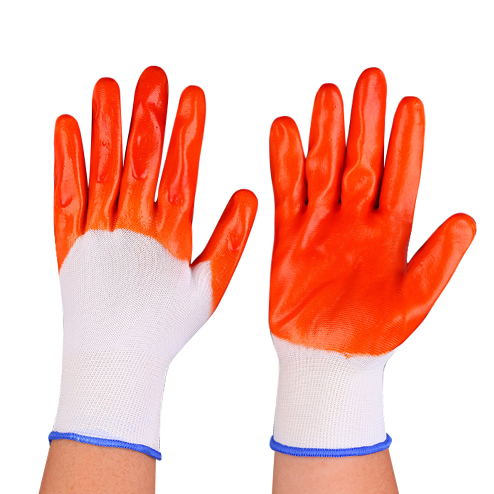 Reasonable price Coated Palm Gloves - Pvc Coated Orange Nylon Knitted Protective Safety Work Glove – Red Sunshine detail pictures
