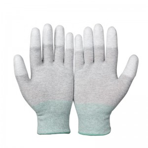 Chinese wholesale Nitrile Coated Garden Gloves - Anti-static Grey PU Coated Polyester Top Fit Gloves Work Safety – Red Sunshine