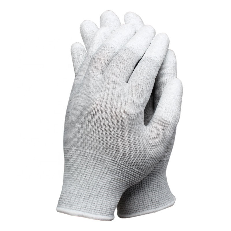 New Arrival China Rubber Coated Work Gloves - Anti-static Grey PU Coated Polyester Top Fit Gloves Work Safety – Red Sunshine detail pictures