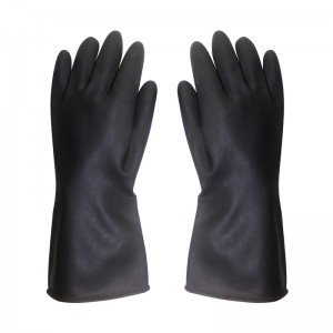 Mesh Non-slip Texture Black Latex Industrial Gloves Industrial Rubber Gloves With Orange Lining Safety Work Gloves