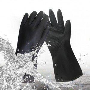 Mesh Non-slip Texture Black Latex Industrial Gloves Industrial Rubber Gloves With Orange Lining Safety Work Gloves