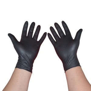 Black Powder Free Non-Medical Hand Protection Nitrile Disposable Work Gloves