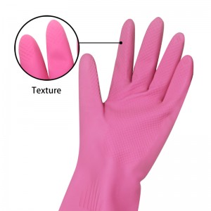 China Wholesale Extra Long Household Flock Lined Latex Rubber Safety Work Gloves for Dishwashing