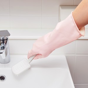 Natural Latex Rubber Reusable Cleaning Dishwashing Long Waterproof Household Gloves for Laundry Gardening