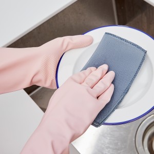 Natural Latex Rubber Reusable Cleaning Dishwashing Long Waterproof Household Gloves for Laundry Gardening