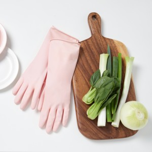 Natural Latex Rubber Reusable Cleaning Dishwashing Long Waterproof Household Gloves for Laundry Gardening