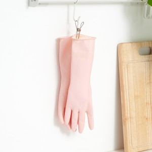 Natural Latex Rubber Reusable Cleaning Dishwashing Long Waterproof Household Gloves for Laundry Gardening