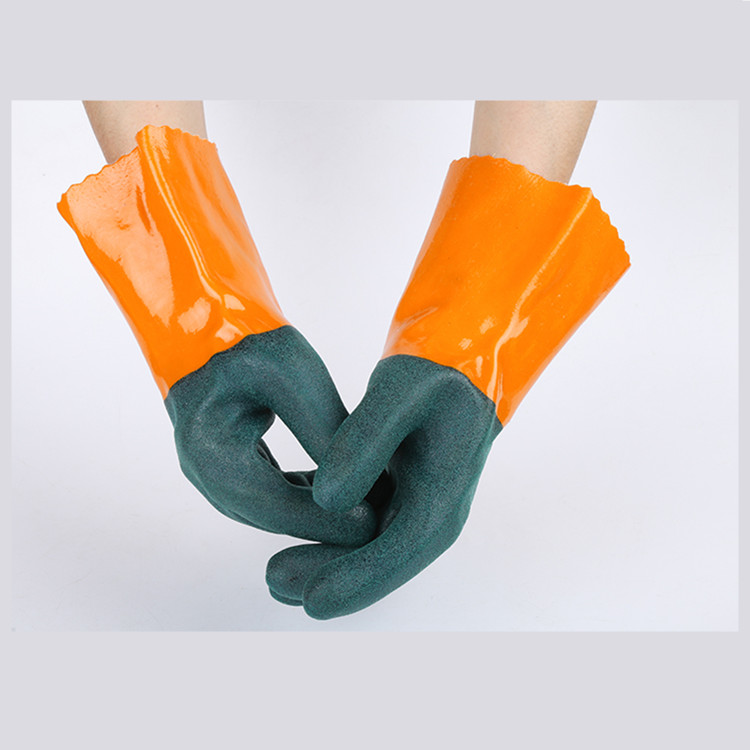 China wholesale Pvc Gloves - Cotton liner fully dipped PVC vinyl coating chemical resistant work gloves for industry – Red Sunshine detail pictures