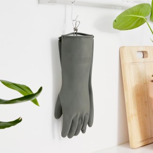 Reusable Waterproof Household Dishwashing Cleaning Rubber Gloves, Non-Slip Kitchen Glove (Dark Gray)