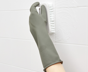 Reusable Waterproof Household Dishwashing Cleaning Rubber Gloves, Non-Slip Kitchen Glove (Dark Gray)