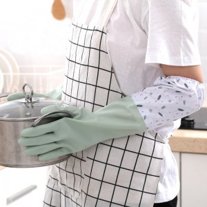 Extra Long Winter Warm Cotton Lining Pvc Household Gloves Dish Washing and Gardening Safety Work Gloves