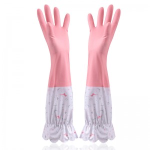Extra Long Winter Warm Cotton Lining Pvc Household Gloves Dish Washing and Gardening Safety Work Gloves