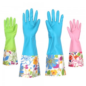 Factory Custom-made Anti-allergic Long Sleeve Latex Rubber Household Cleaning Work Gloves