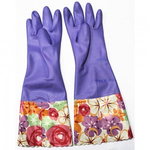 Good Quality Purple Long Cuff Pvc Latex Household Gloves for kitchen Cleaning Dishwashing Laundry