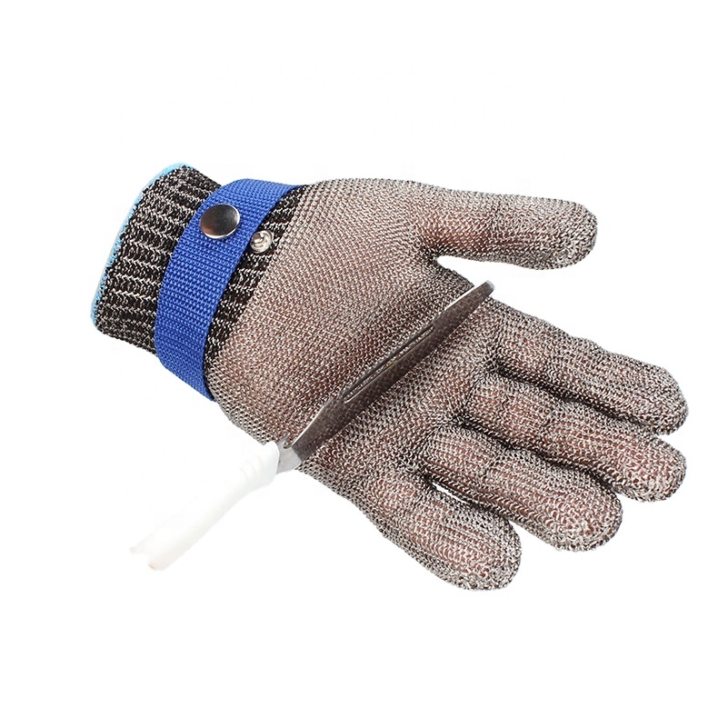 China Cheap price Anti Cut Gloves Level 3 - Good Quality Metal Cut resistant Glove Stainless Steel Mesh Gloves for Butcher Cutting Work Safety – Red Sunshine detail pictures