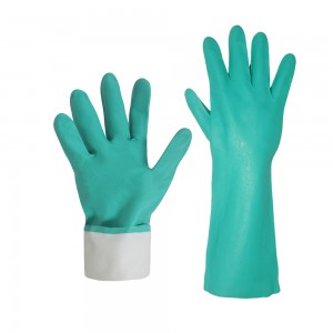 Manufacturers Wholesale Household Industrial Construction Chemical Resistant Hand Protection Green Safety Work Nitrile Gloves