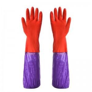 Hot Sale 68cm Red Pvc Hand Protection Industry Gloves Extra Long Sleeve PVC Coated Gloves