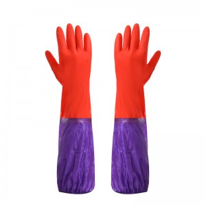 Hot Sale 68cm Red Pvc Hand Protection Industry Gloves Extra Long Sleeve PVC Coated Gloves