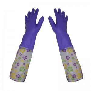 Hot Sell Long Kitchken Sleeve Gloves Fashionable PVC Household Latex Dishwashing Cleaning Gloves