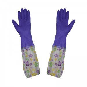 Hot Sell Long Kitchken Sleeve Gloves Fashionable PVC Household Latex Dishwashing Cleaning Gloves
