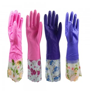 Hot Sell Long Kitchken Sleeve Gloves Fashionable PVC Household Latex Dishwashing Cleaning Gloves