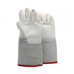 China wholesale Black Leather Gloves - Liquid Nitrogen Low Temperature Resistant Freezer Leather Cryogenic Glove for Dry Ice – Red Sunshine