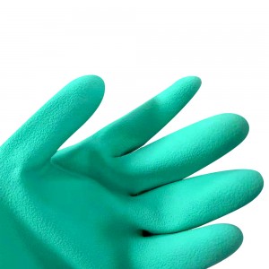 Green Nitrile Reusable Household Kitchen Waterproof Dishwashing Gloves Industrial Construction Chemical Resistant Hand Protection Safety Work Gloves